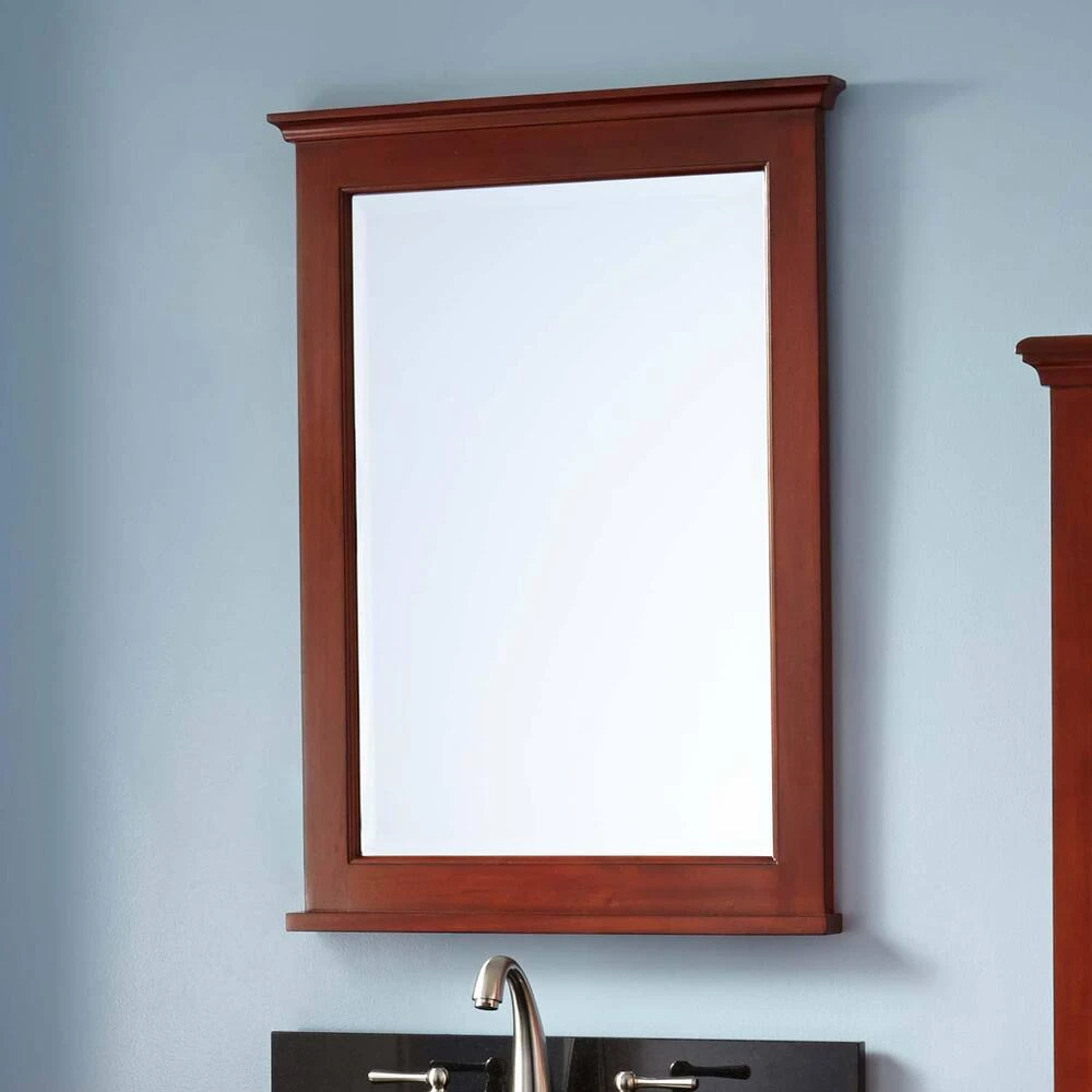 Signature Hardware Keller 24 in. Mahogany Vanity Mirror in Light Cherry 1 Signature Hardware Keller 24 in. Mahogany Vanity Mirror in Light Cherry