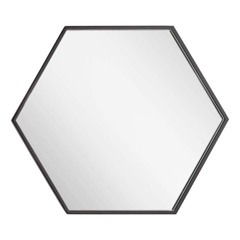 Signature Hardware Sauma 24 in. Hexagonal Vanity Mirror in Gloss Black 3 Signature Hardware Sauma 24 in. Hexagonal Vanity Mirror in Gloss Black - Image 3