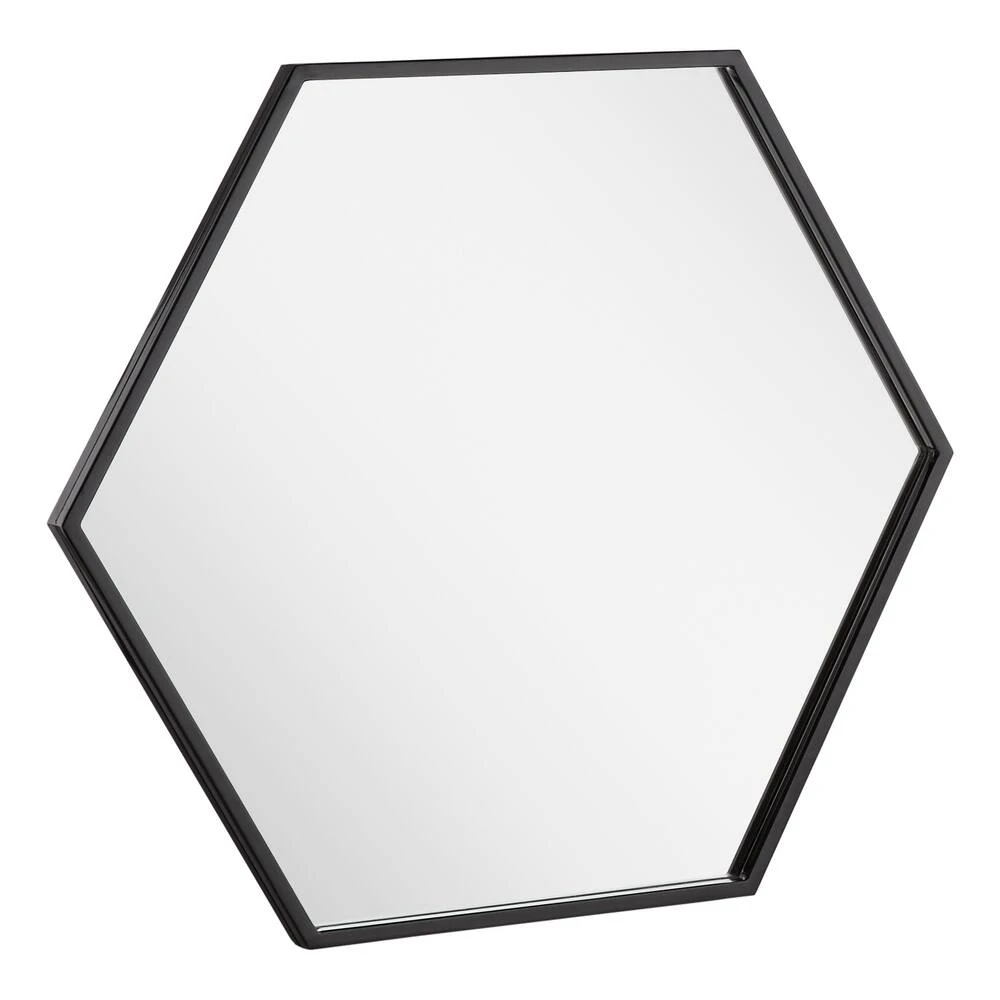 Signature Hardware Sauma 24 in. Hexagonal Vanity Mirror in Gloss Black 5 Signature Hardware Sauma 24 in. Hexagonal Vanity Mirror in Gloss Black - Image 5