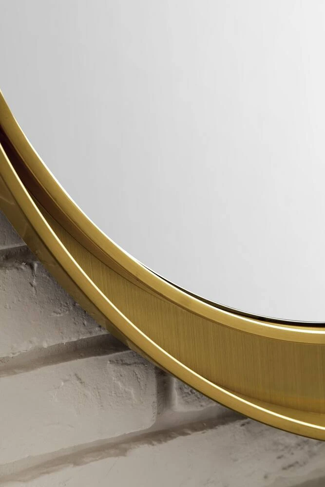 James Martin Vanities 35-3/8 in. Round Mirror in Radiant Gold 3 James Martin Vanities 35-3/8 in. Round Mirror in Radiant Gold - Image 3
