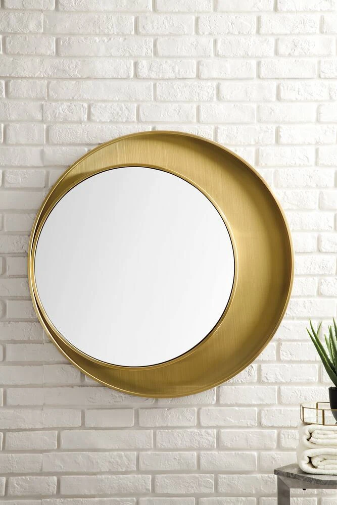 James Martin Vanities 35-3/8 in. Round Mirror in Radiant Gold 5 James Martin Vanities 35-3/8 in. Round Mirror in Radiant Gold - Image 5