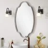 Signature Hardware Barewood 22 x 37-3/4 x 1-1/4 in. Oval Decorative Vanity Mirror in Antique Silver