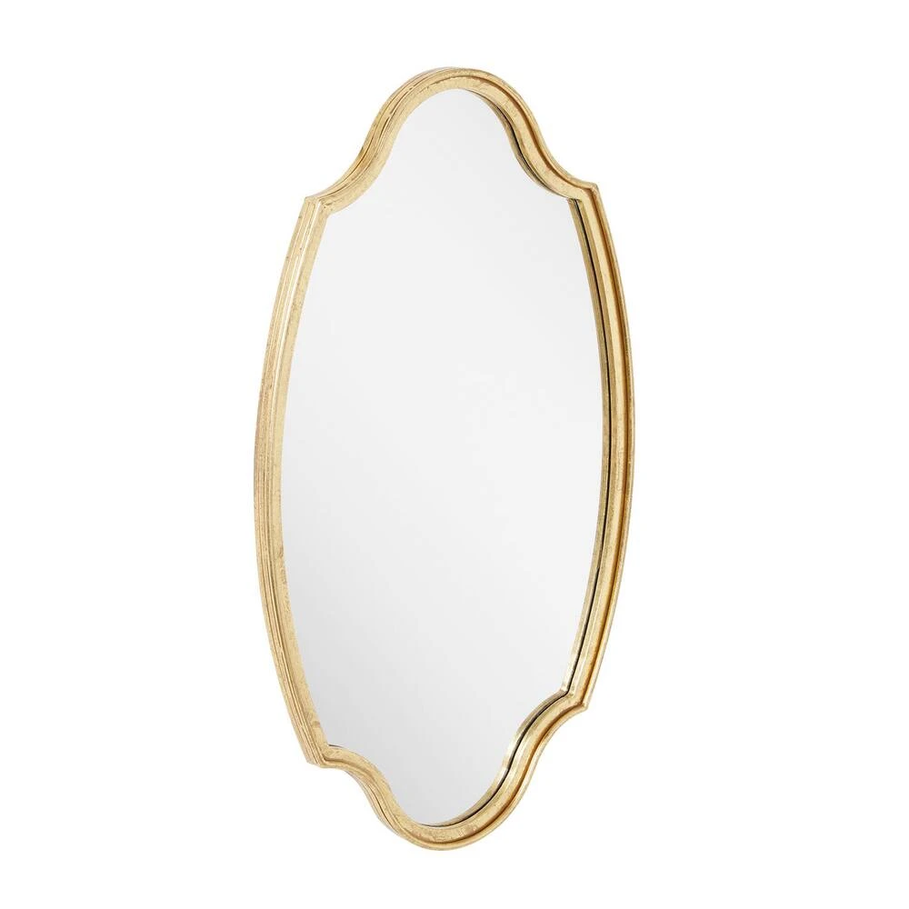 Signature Hardware Barewood 22 x 37-3/4 x 1-1/4 in. Oval Decorative Vanity Mirror in Gold Leaf 3 Signature Hardware Barewood 22 x 37-3/4 x 1-1/4 in. Oval Decorative Vanity Mirror in Gold Leaf - Image 3