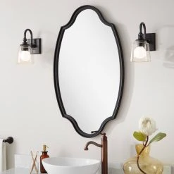Signature Hardware Barewood 22 x 37-3/4 x 1-1/4 in. Oval Decorative Vanity Mirror in Black Powder Coat 9 Signature Hardware Barewood 22 x 37-3/4 x 1-1/4 in. Oval Decorative Vanity Mirror in Black Powder Coat -Lotus & Windoware, Inc. Shop Query 999